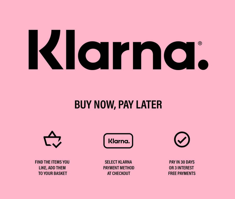 At Stray Funk Design, you can shop now and pay later with Klarna. All our items are organic,sustainable and vegan. For every item bought we will plant a tree to offset our carbon shipping footprint. 
