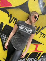 Save Ferris Acid Black Rolled Sleeve Organic retro and funky tee By stray funk design