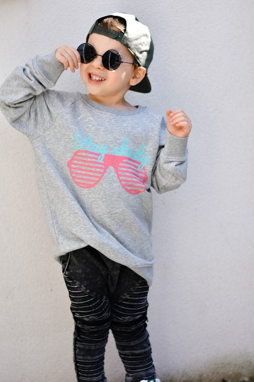 'Stay Shady' Kids Organic Sweatshirt by stray funk design