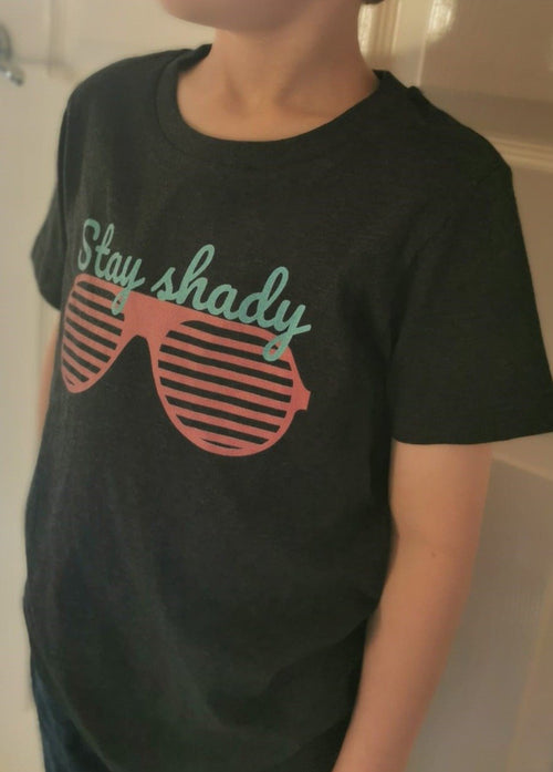 'Stay Shady' Kids Organic Tee by stray funk design