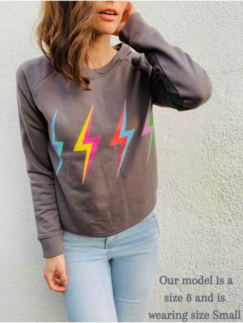 'Thunderstruck' Organic Sweatshirt by stray funk design