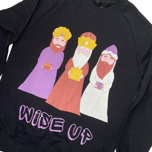 Wise Up Organic Christmas Jumper by stray funk design