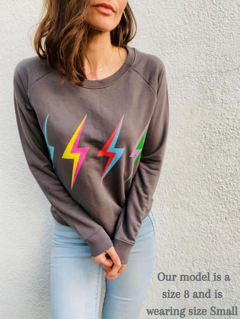 'Thunderstruck' Organic Sweatshirt by stray funk design