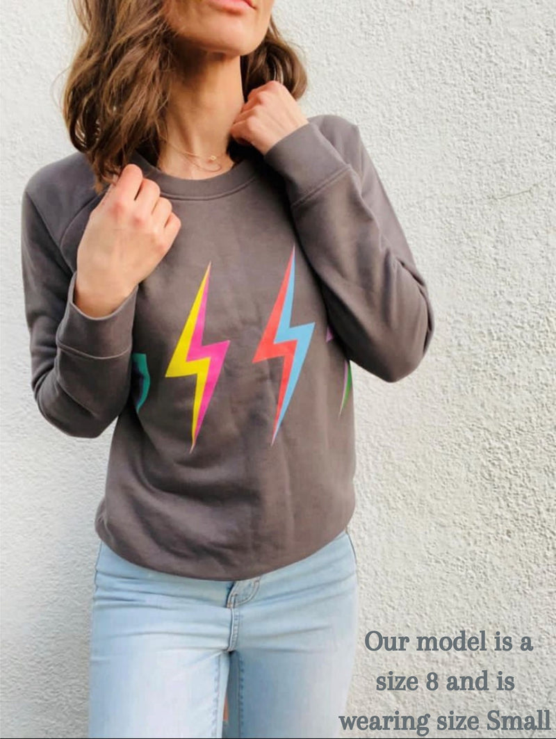 'Thunderstruck' Organic Sweatshirt by stray funk design