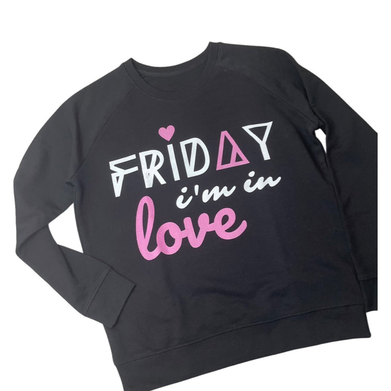 'Friday I'm In Love' Organic Sweatshirt by stray funk design