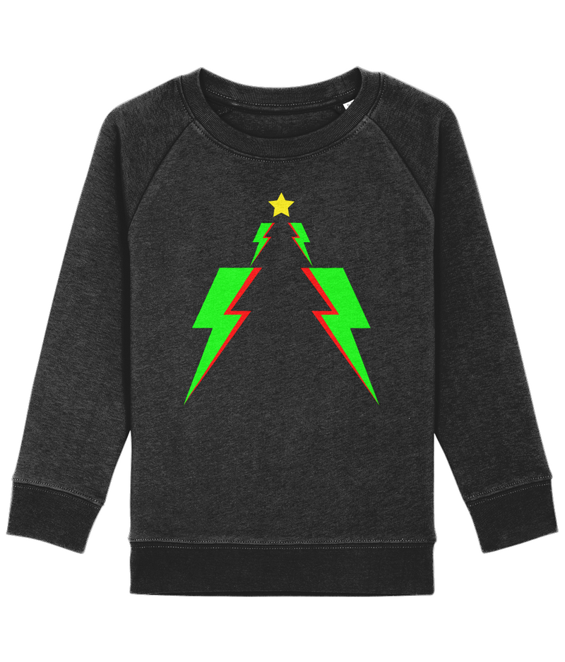 Kids Christmas 'Lightning' Tree Organic Christmas Jumper by stray funk design