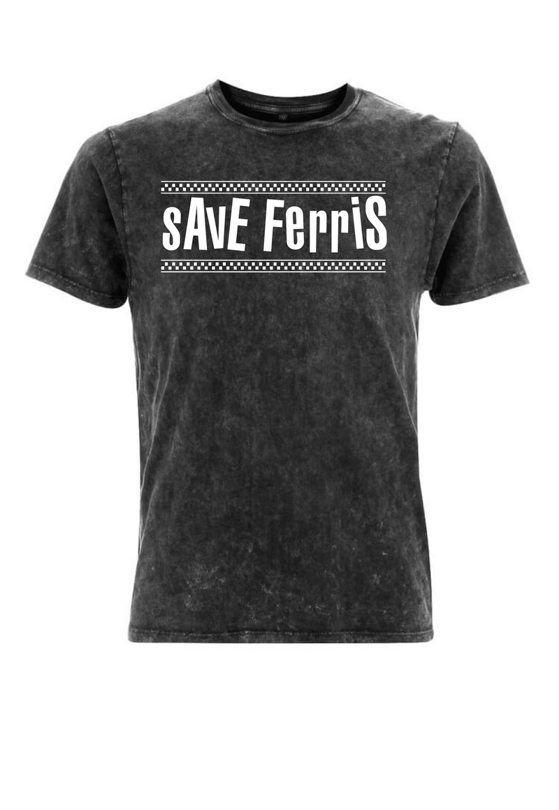 Mens 'Save Ferris' Acid Black Organic Tee