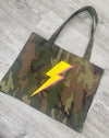 'Lightning' Camo Tote Bag (Large) by stray funk design