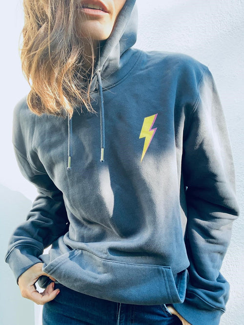 'Lightning' Organic Hoodie by stray funk design