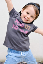 'Too Lit To Quit' Kids Organic Tee by stray funk design