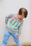 'I Puy The Lit in Little' Organic Kids Sweatshirt by stray funk design