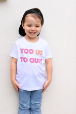 'Too Lit To Quit' Kids Organic Tee by stray funk design