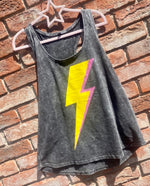 'Lightning' Racer Acid Black Organic Vest by stray funk design