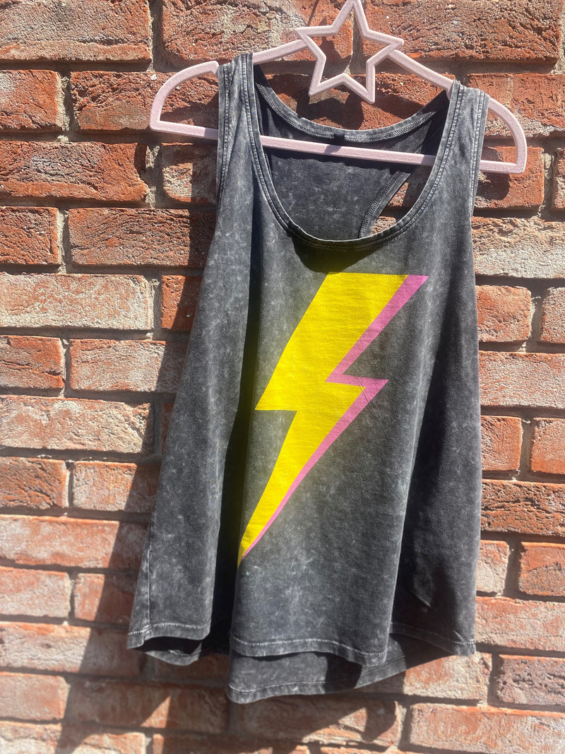 'Lightning' Racer Acid Black Organic Vest by stray funk design