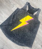 'Lightning' Racer Acid Black Organic Vest by stray funk design