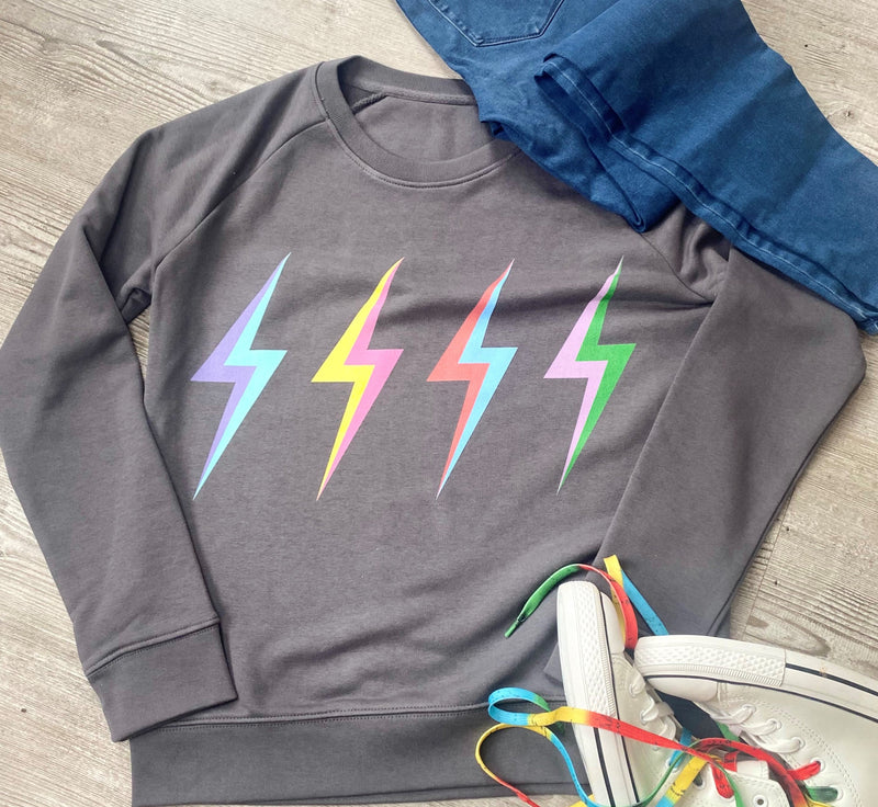 'Thunderstruck' mens Organic Sweatshirt by stray funk design