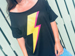 'Lightning' Organic Oversized Tee by stray funk design