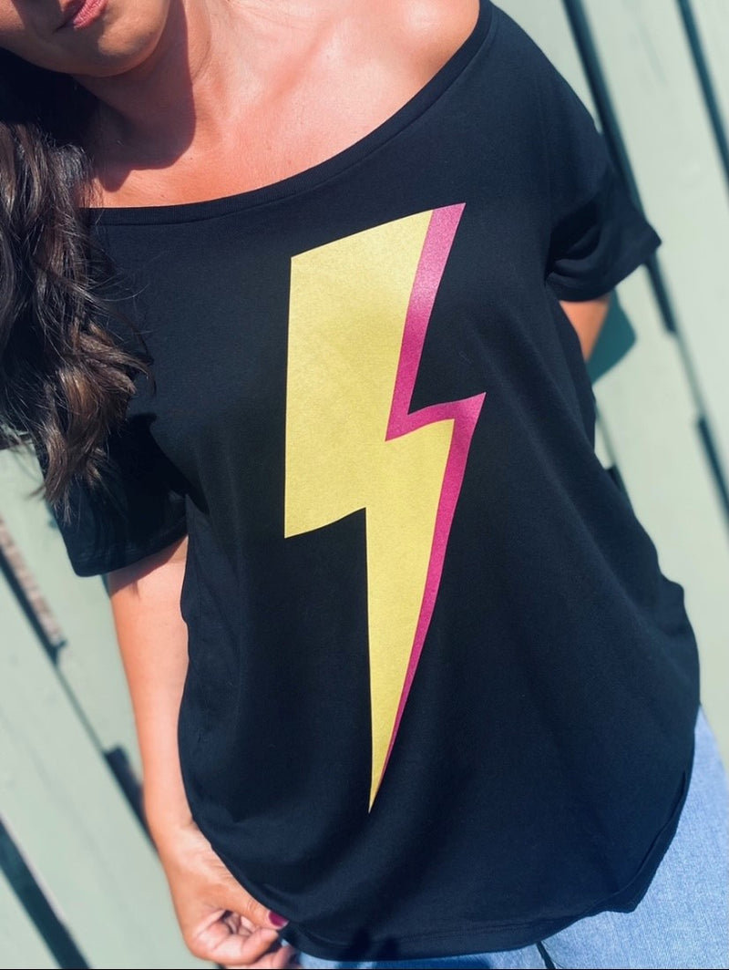 'Lightning' Organic Oversized Tee by stray funk design